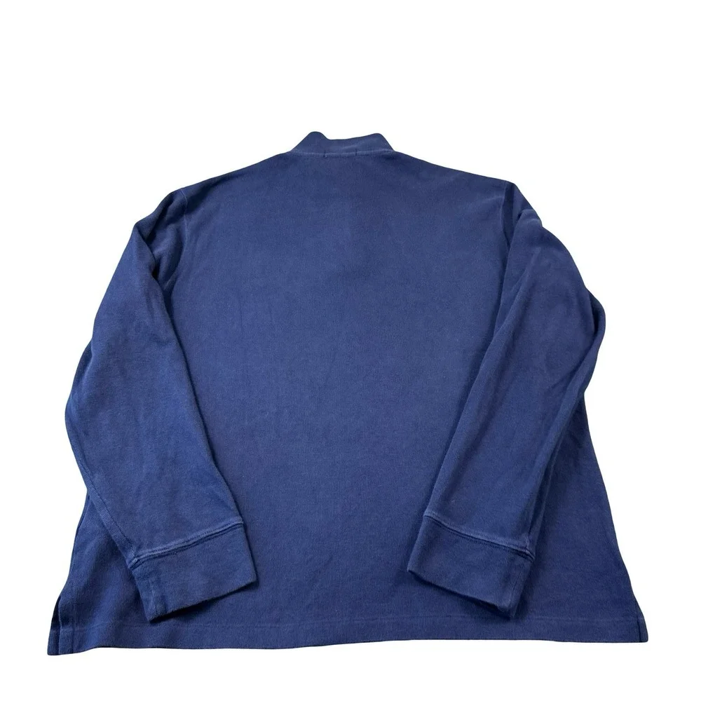 Polo Ralph Lauren Blue Polo Bear Half Zip Cotton L/S Pullover Sweater Size Large